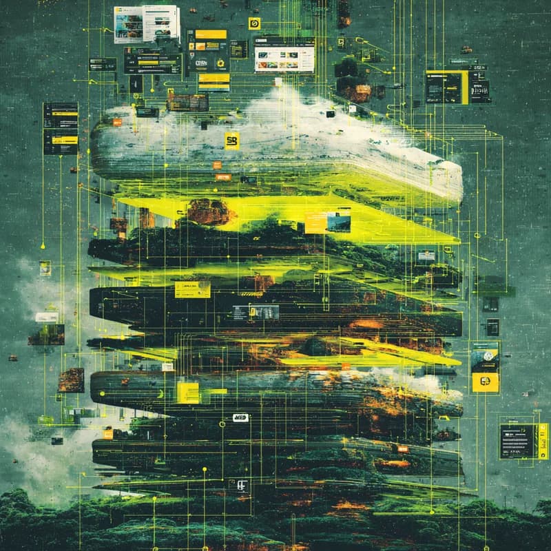 Abstract visualization of the full-stack architecture